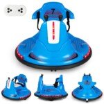 Elektrinis vaikiškas paspiriamasis automobilis 360 laipsnių sukimu ir LED apšvietimu (Mėlyna)