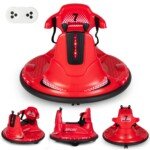 Elektrinis paspirtukas vaikams su 360 laipsnių sukimu ir LED apšvietimu (Raudona)