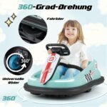 Elektrinis paspirtukas vaikams 360° sukimu ir LED apšvietimu (Žalia)