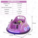 Elektrinis paspirtukas vaikams su 360° sukimu ir muzika (Violetinė)