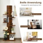 Aštuonių lentynų medinė knygų lentyna (Ruda)