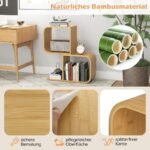 S formos bambukinė kampinė lentyna su 2 atvirais skyriais (Natūrali)