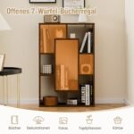 Geometrinė 7 skyrių lentyna su apsauga nuo apvirtimo (Kavos)