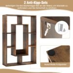 Geometrinė 7 skyrių lentyna su apsauga nuo apvirtimo (Kavos)