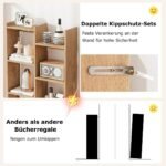 12 pakopų medžio formos knygų lentyna su apsaugomis nuo apvirtimo (Natūrali)