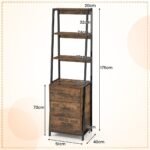 Aukštas 3 stalčių ir 4 atvirų lentynų stovas (Rustiška ruda)