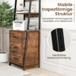 Aukštas 3 stalčių ir 4 atvirų lentynų stovas (Rustiška ruda)