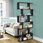 S formos 6 lygių pastatoma knygų lentyna (Juoda)