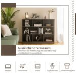 Atvira trijų lygių knygų spinta su aštuoniais skyriais (Pilka)