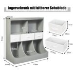 Vaikiškas 5 skyrių ir 3 stalčių laikymo sprendimas (Pilka)