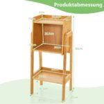 3 pakopų bambukinė knygų lentyna su kojelėmis (Natūrali)