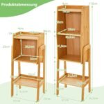 Bambukinė keturių pakopų lentyna su kojelėmis (Natūrali)