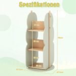 Besisukanti vaikiška knygų lentyna su 5 atviromis lentynomis 90 cm aukščio (Žalia)