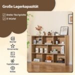 8 skyrių trijų pakopų lentyna (Natūrali)