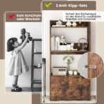 Daugiafunkcis trijų lentynų stovas su stalčiumi (Rustiška ruda)