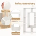 Geometrinė knygų lentyna su septyniais skyriais (Balta)