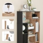 120 cm aukščio devynių skyrių pastatoma knygų lentyna su geometriniu dizainu (Juoda)