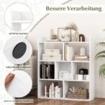 Knygų lentyna su septyniais skyreliais ir atviru galu (Balta)