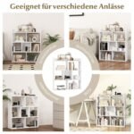 Knygų lentyna su septyniais skyreliais ir atviru galu (Balta)