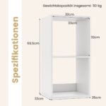 Knygų lentyna dviejų skyrių (Balta)