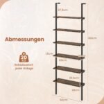 Daugiafunkcis 6 pakopų pastatomas laiptu formos lentynos stovas (Rustiška ruda)