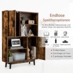 Medinė saugojimo spintelė su durimis ir atviromis lentynomis (Kavos)