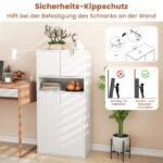 Knygų spinta su durelėmis ir atviromis lentynomis (Balta)