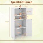 Knygų spinta su durelėmis ir atviromis lentynomis (Balta)