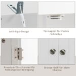 Aukšta knygų spinta su durimis ir atviromis lentynomis (Balta)