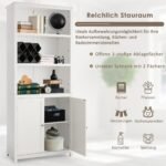 Aukšta knygų spinta su durimis ir atviromis lentynomis (Balta)