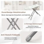 Sulankstomas lyginimo lentos stovas su padėklu ir septyniais aukščio nustatymais (Dryžuota)