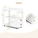 Mobilus staliukas su ratukais ir dviem stalčiais (Balta)