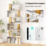 Šešių pakopų S formos lentyna (Balta)