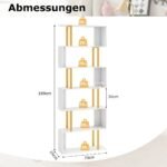 Šešių pakopų S formos lentyna (Balta)