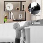 Erdvus S formos lentynų ir spintelių derinys (Juoda)