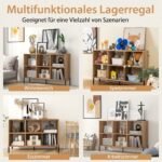 Knygų lentyna su 6 skyriais ir reguliuojamomis lentynėlėmis (Natūrali)