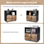 Daugiafunkcinė komoda su stalčiais ir durelėmis (Ruda)