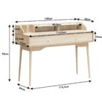 Biuro stalas su stalčiumi ir lentynomis 120x50x93 cm (Natūrali)