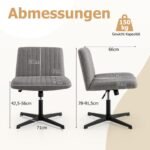 Ergonomiška biuro kėdė su nugaros atrama ir plačia sėdimąja dalimi (Pilka)