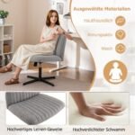 Ergonomiška biuro kėdė su nugaros atrama ir plačia sėdimąja dalimi (Pilka)