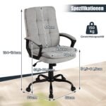 Ergonomiška biuro kėdė su porankiais ir ratukais (Pilka)