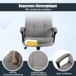 Ergonomiška biuro kėdė su porankiais ir ratukais (Pilka)