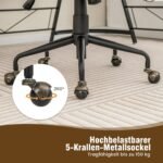 Reguliuojamo aukščio biuro kėdė su atlošu ir 150 kg apkrova (Pilka)