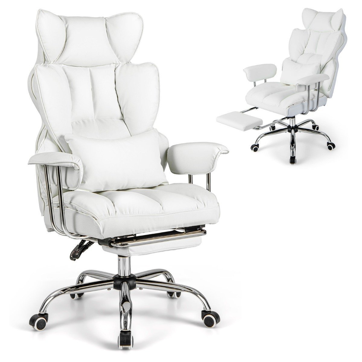 b_rostuhl-chefsessel-cb10647wh_1_ Ergonomiška biuro kėdė su ištraukiama kojų atrama (Balta)