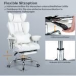 Ergonomiška biuro kėdė su ištraukiama kojų atrama (Balta)