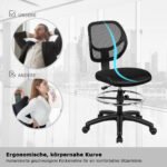 Biuro kėdė su reguliuojamu aukščiu ir atlošu (Juoda)