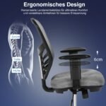 Ergonomiška biuro kėdė su atrama kojoms ir reguliuojamu aukščiu (Juoda)