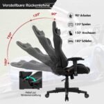 Ergonomiška biuro kėdė su juosmens ir galvos atrama (Pilka)