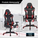 Ergonomiška biuro kėdė su juosmens ir galvos atlošu (Raudona)
