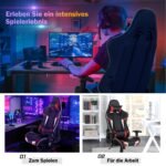 Ergonomiška biuro kėdė su juosmens ir galvos atlošu (Raudona)